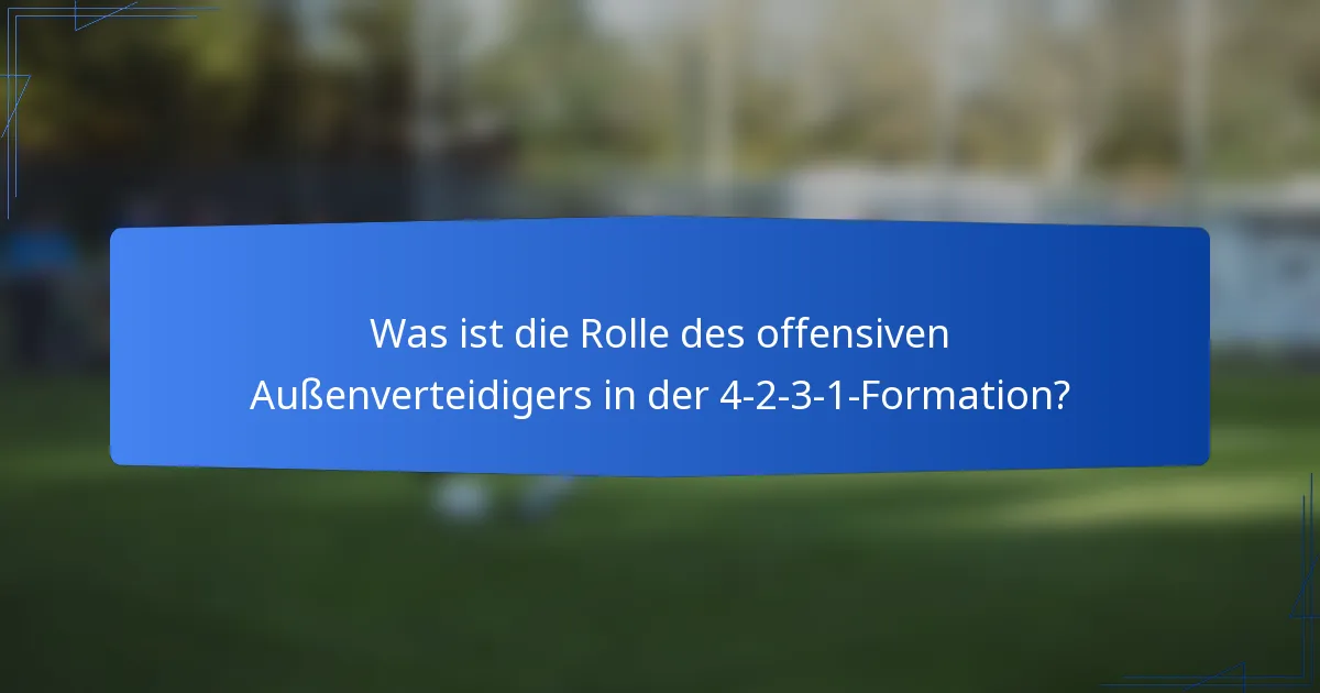 Was ist die Rolle des offensiven Außenverteidigers in der 4-2-3-1-Formation?