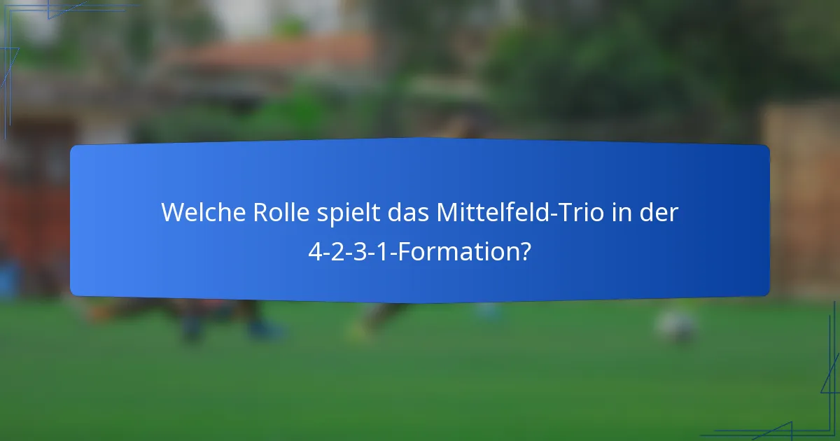 Welche Rolle spielt das Mittelfeld-Trio in der 4-2-3-1-Formation?