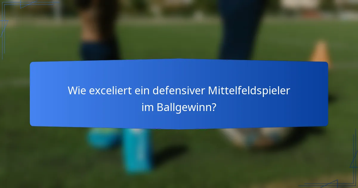 Wie exceliert ein defensiver Mittelfeldspieler im Ballgewinn?
