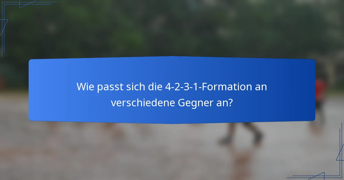 Wie passt sich die 4-2-3-1-Formation an verschiedene Gegner an?