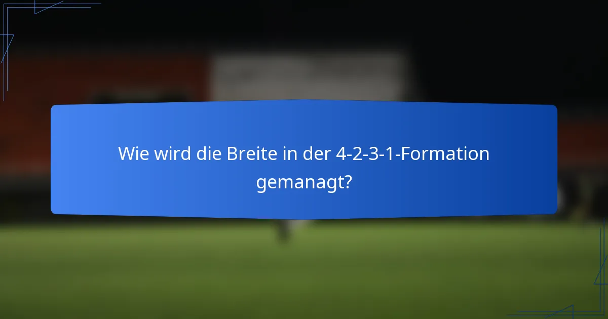 Wie wird die Breite in der 4-2-3-1-Formation gemanagt?